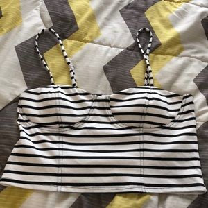 Black and white corset crop top